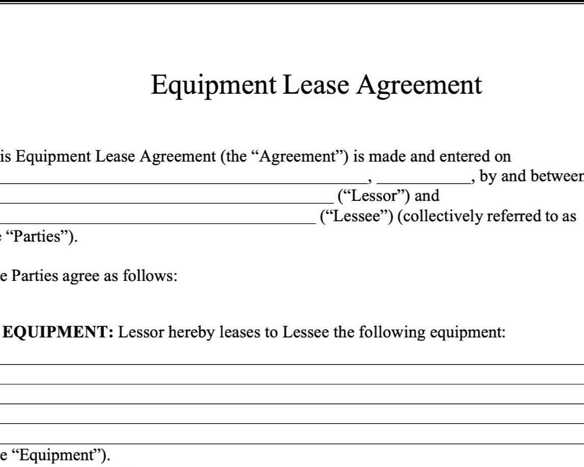 Trailer / Truck lease agreement